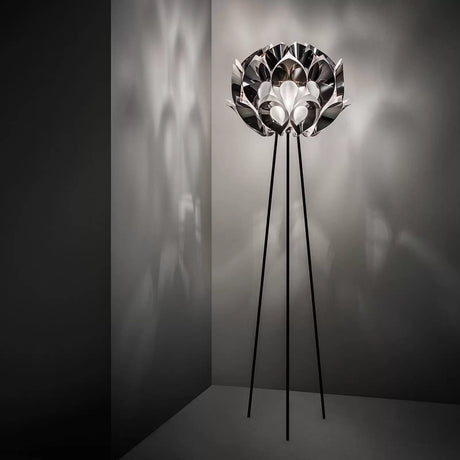 Slamp Flora - designerska lampa stojąca, srebrna