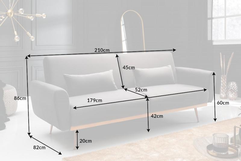 Bellezza sofa rozkładana 208 cm niebieska / 40025 / INVICTA INTERIOR