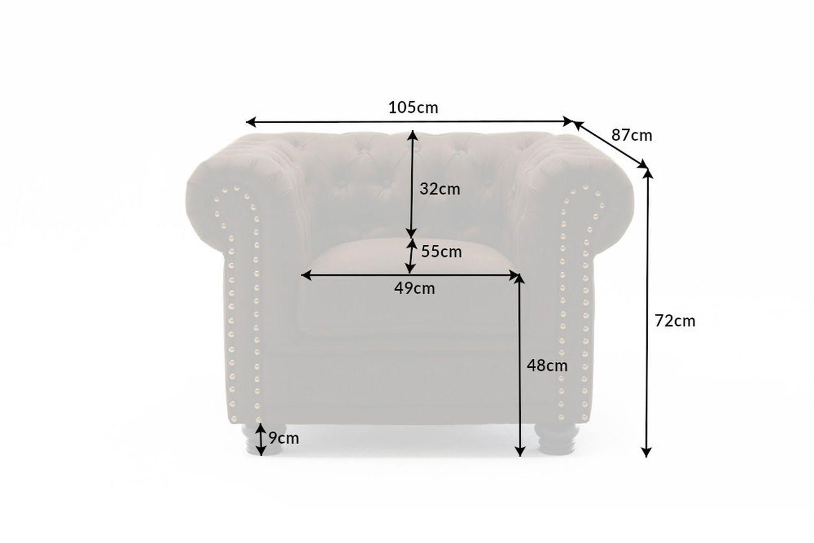 Fotel Chesterfield brązowy / 40654  / INVICTA INTERIOR