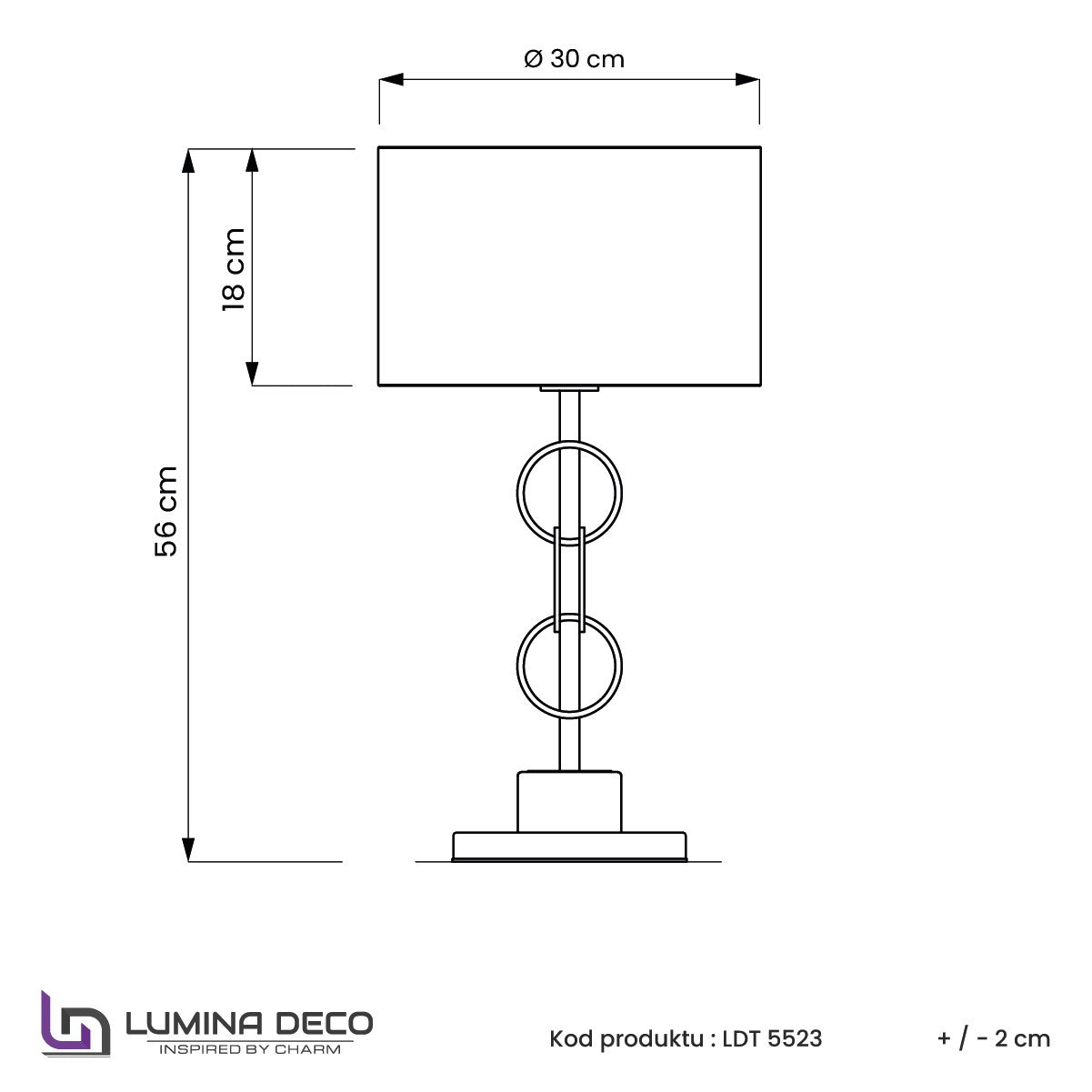 GLAMOUR LAMPA NOCNA CZARNO-MOSIĘŻNA AZZARIA