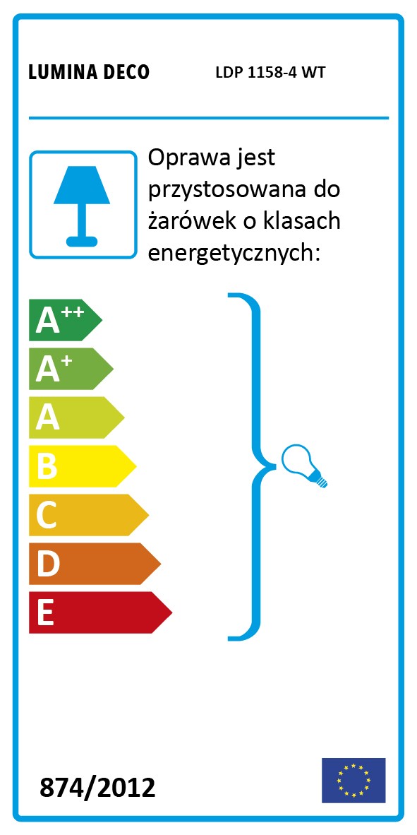 KLASYCZNY ŻYRANDOL KRYSZTAŁOWY BIAŁY FEDERRICA W4