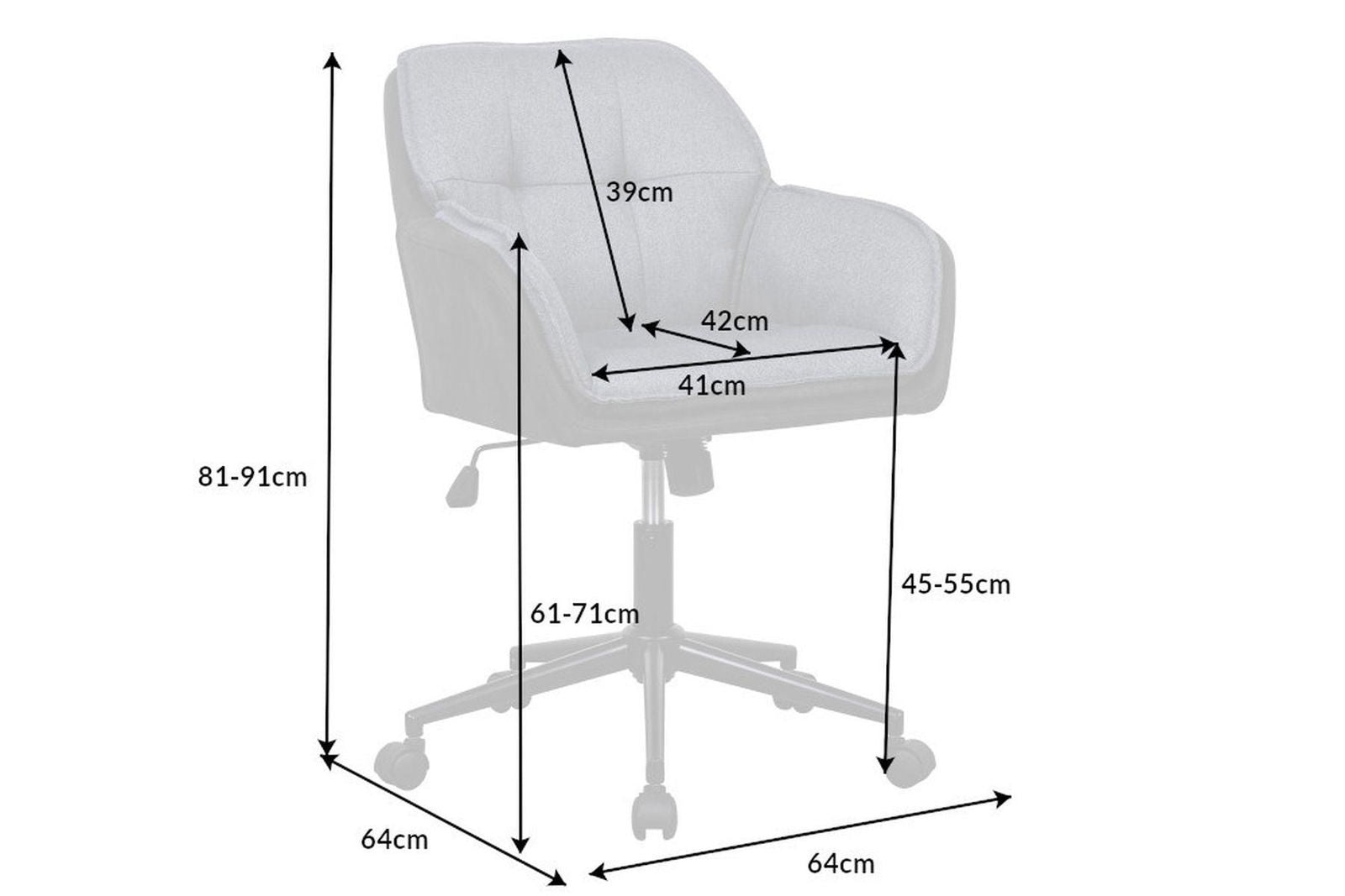 KRZESŁO BIUROWE LOUNGER SZARY ANTRACYT / 40864 / INVICTA INTERIOR