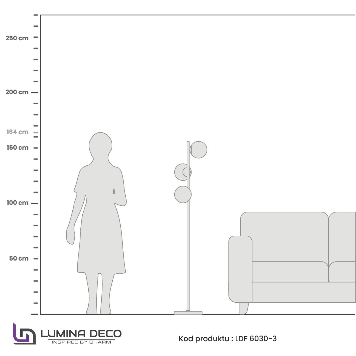 LAMPA STOJĄCA PODŁOGOWA CZARNA FREDICA W3