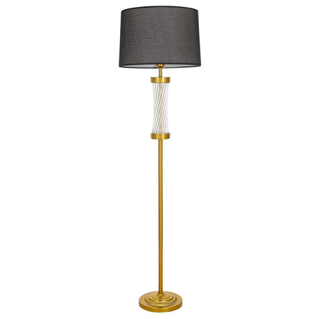 LAMPA STOJĄCA PODŁOGOWA GLAMOUR CZARNO-MOSIĘŻNA VILLANOVA