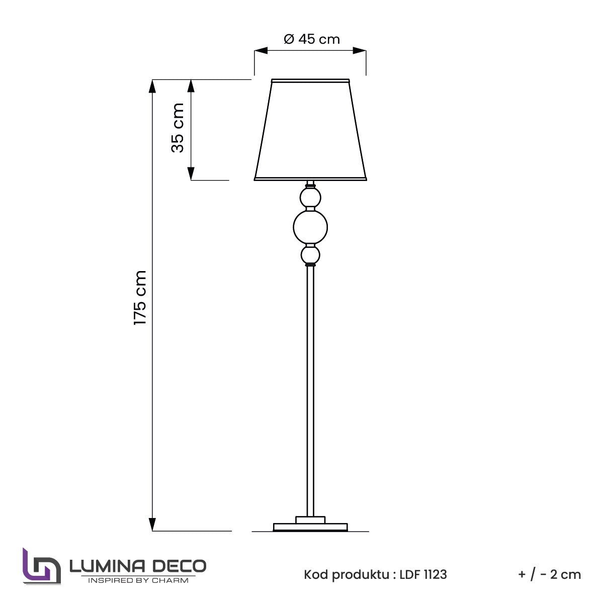 LAMPA STOJĄCA PODŁOGOWA ZŁOTA MURANEO