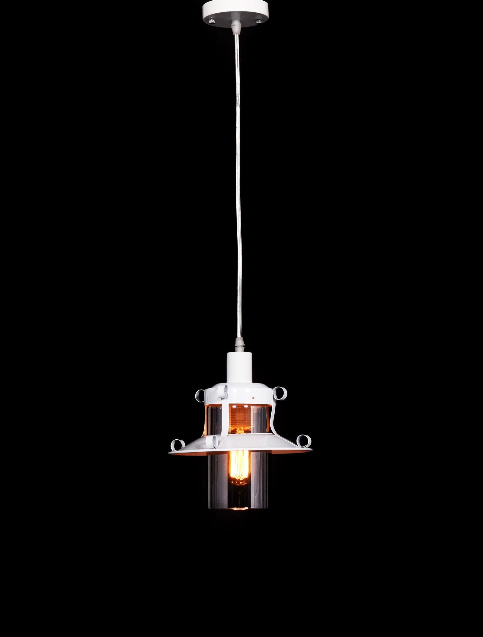 LAMPA WISZĄCA INDUSTRIALNA LOFT BIAŁA CAPRI W1