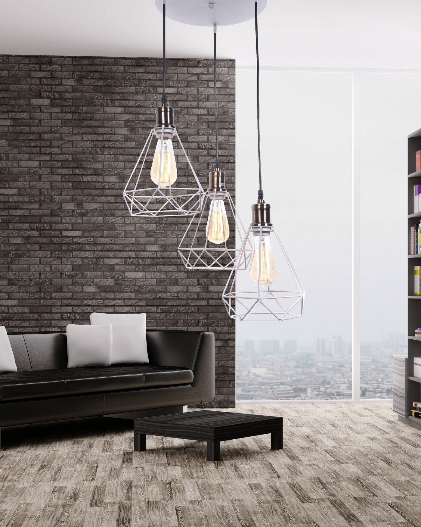 LAMPA WISZĄCA INDUSTRIALNA LOFT BIAŁA COBI W3