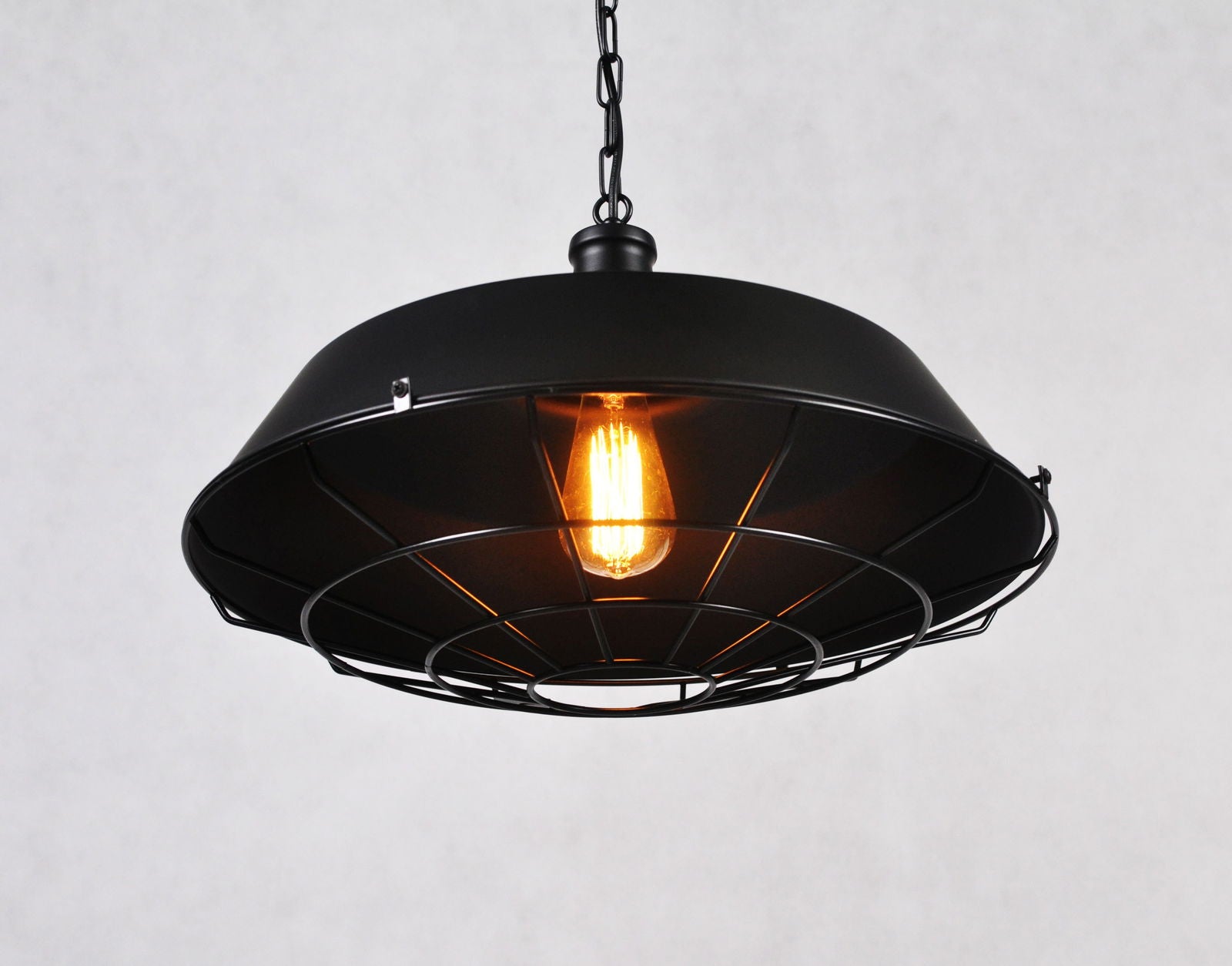 LAMPA WISZĄCA INDUSTRIALNA LOFT CZARNA ARIGIO D45