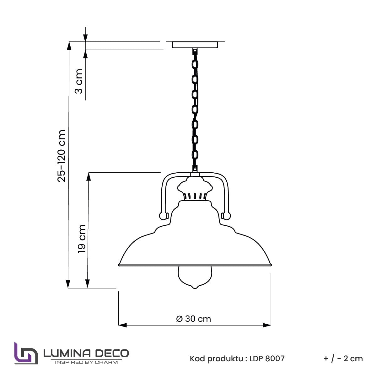 LAMPA WISZĄCA INDUSTRIALNA STARE SREBRO LOFT BARDI