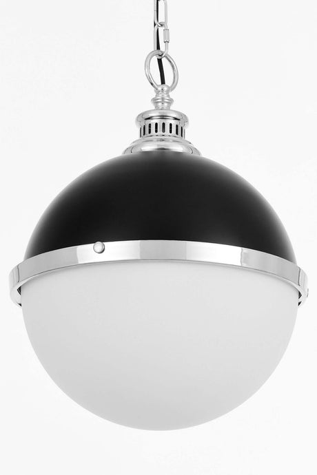 LAMPA WISZĄCA LOFT CZARNO-CHROMOWANA LARGO