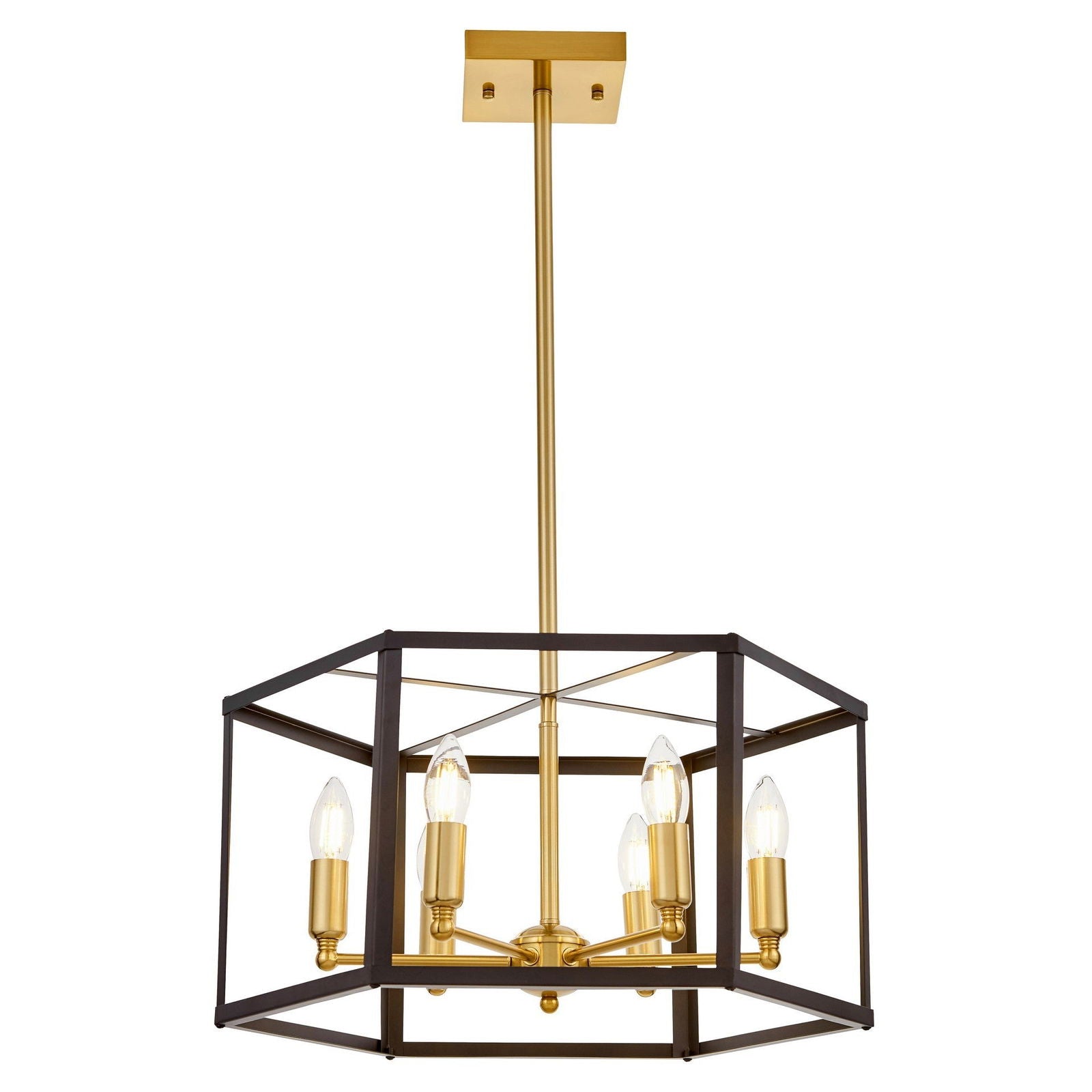 LAMPA WISZĄCA LOFT CZARNO-MOSIĘŻNA LORTON W6