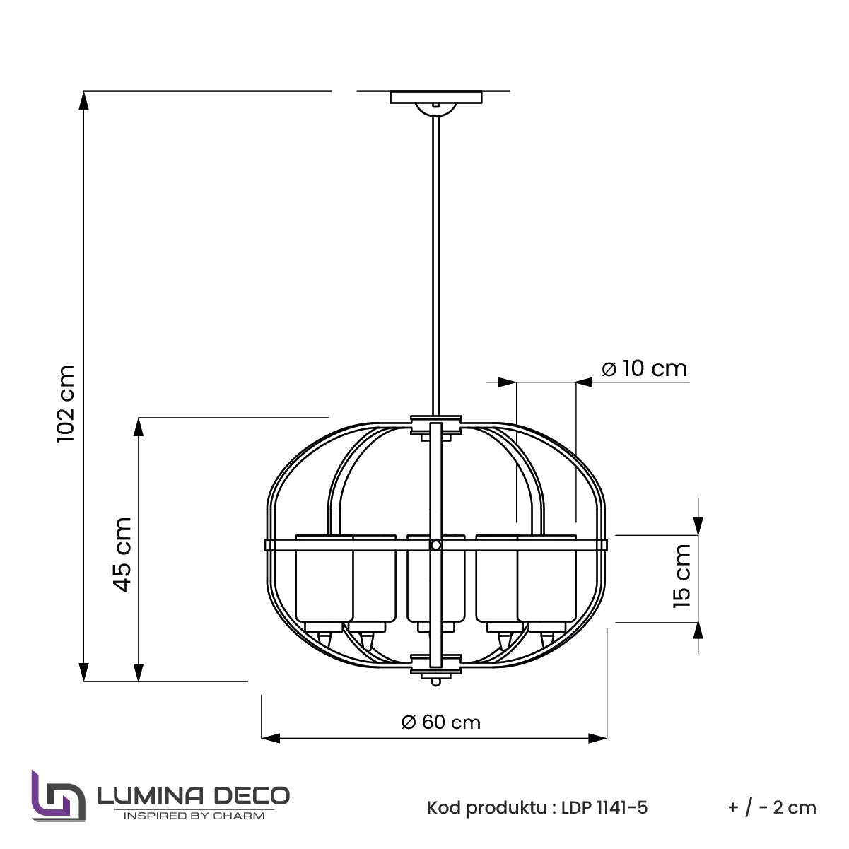 LAMPA WISZĄCA LOFT CZARNO-MOSIĘŻNA MONTEREY W5