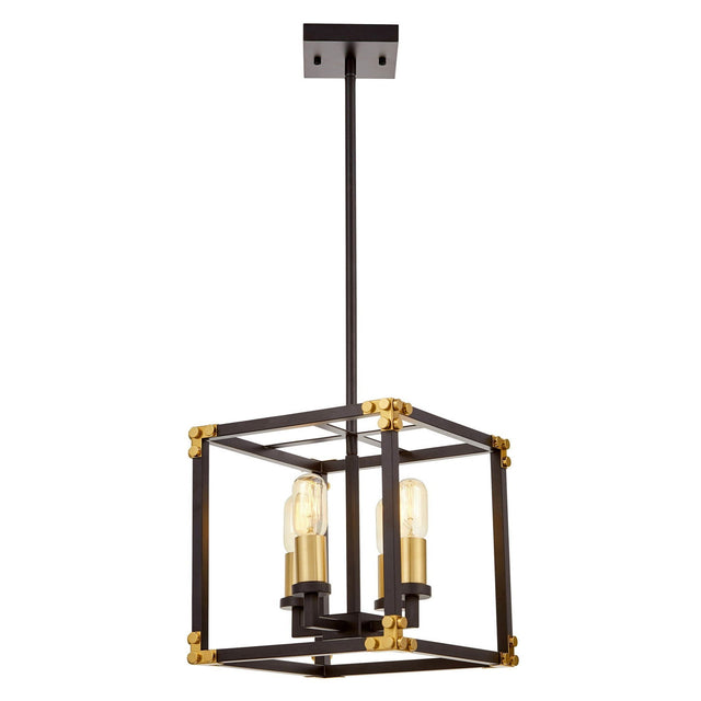 LAMPA WISZĄCA LOFT CZARNO-MOSIĘŻNA WALDORF W4