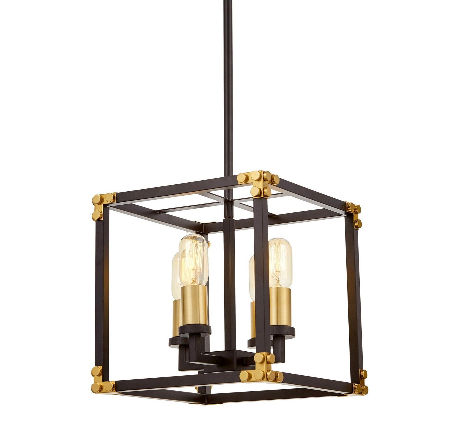 LAMPA WISZĄCA LOFT CZARNO-MOSIĘŻNA WALDORF W4