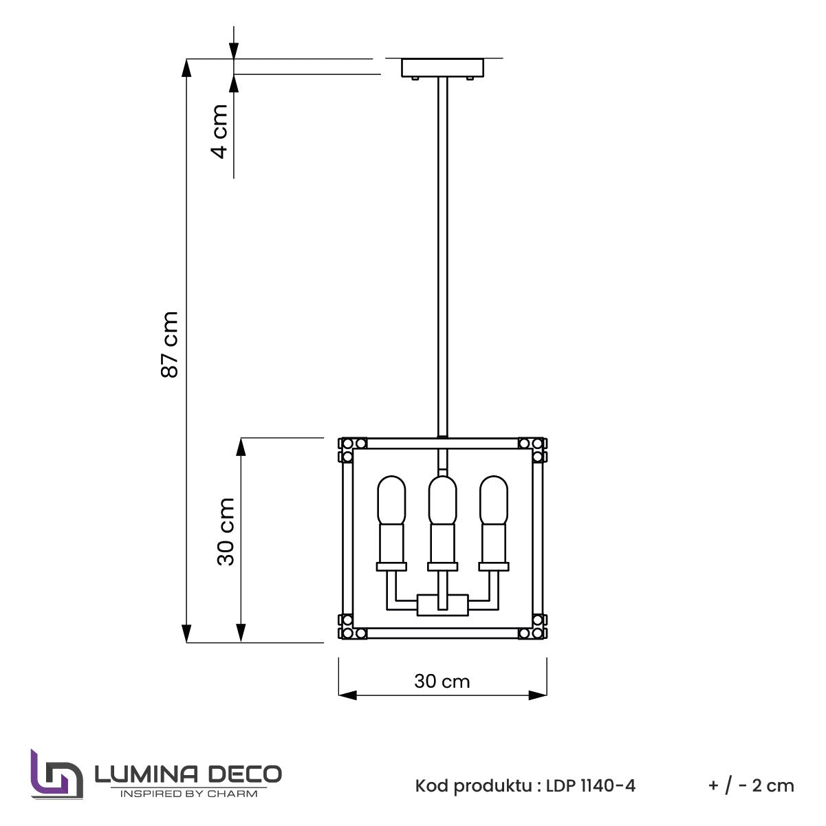 LAMPA WISZĄCA LOFT CZARNO-MOSIĘŻNA WALDORF W4