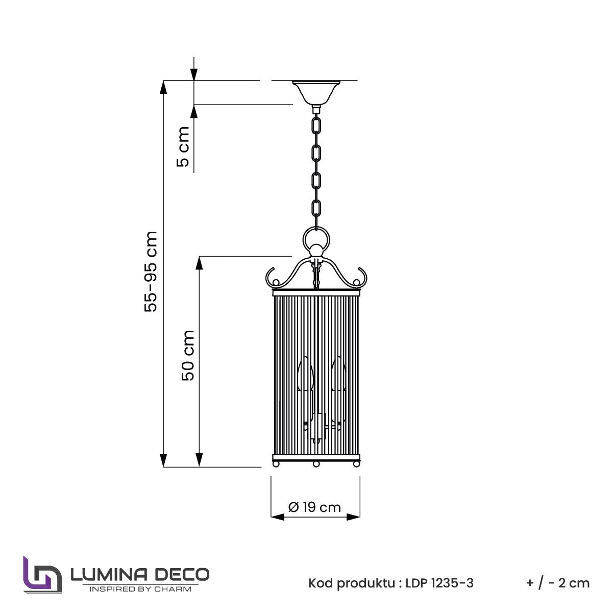 LAMPA WISZĄCA LOFT MOSIĘŻNA BOSTON W3