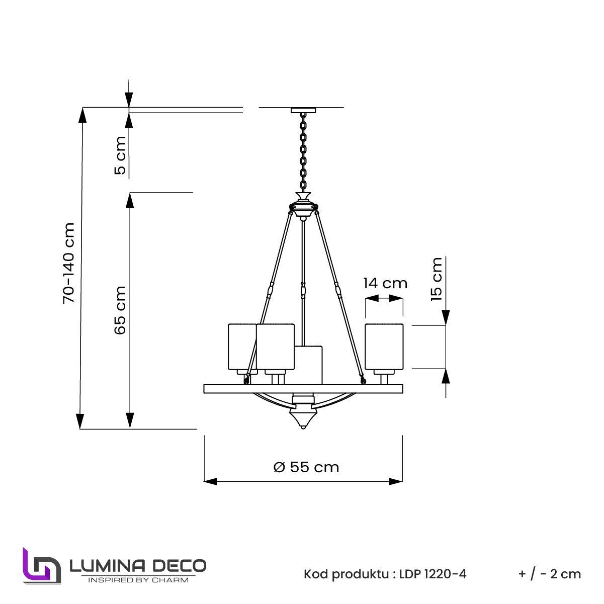 LAMPA WISZĄCA LOFT MOSIĘŻNA SANTINI W4