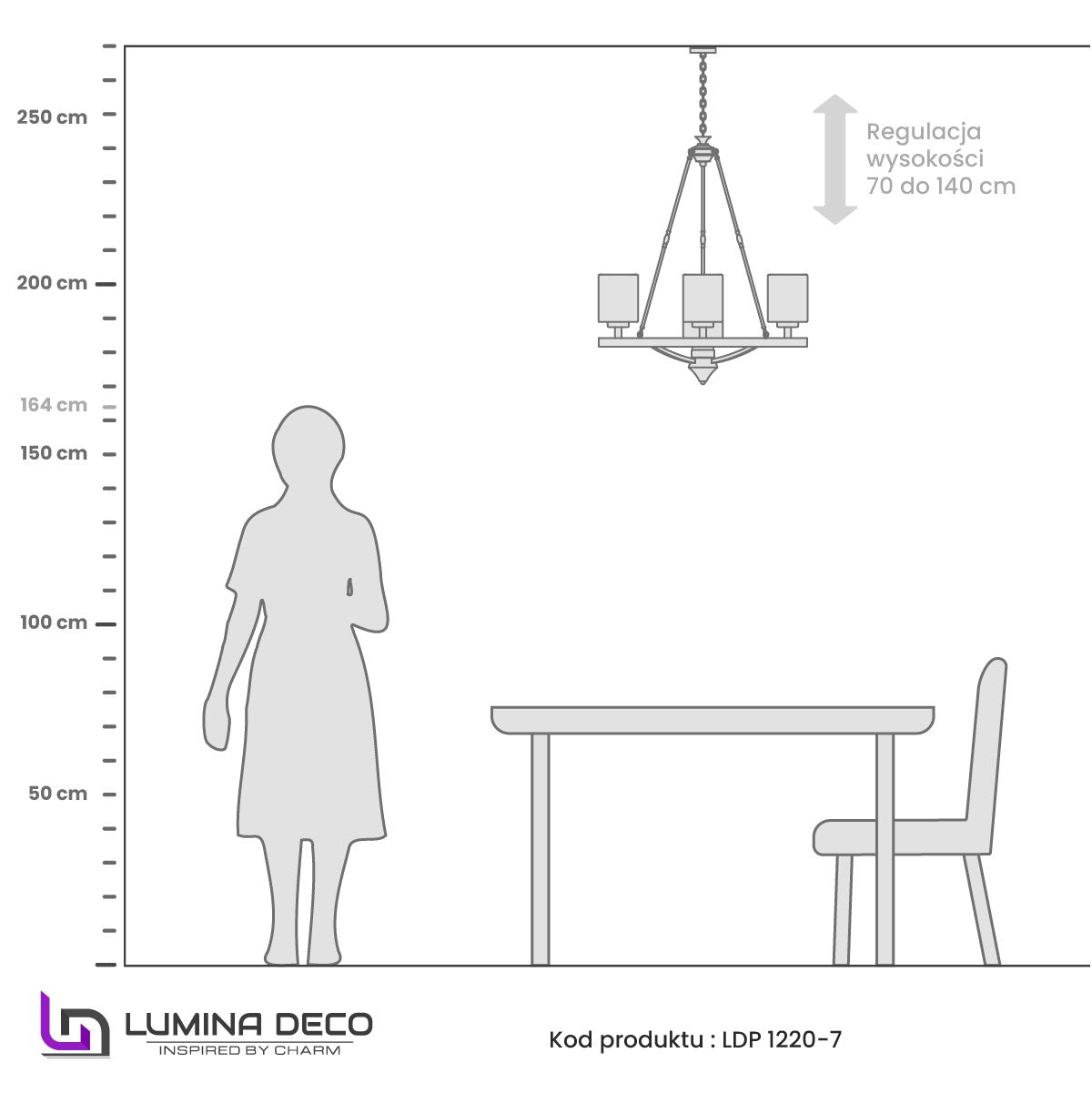 LAMPA WISZĄCA LOFT MOSIĘŻNA SANTINI W7