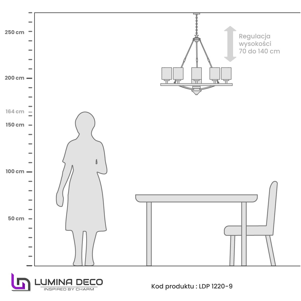 LAMPA WISZĄCA LOFT MOSIĘŻNA SANTINI W9