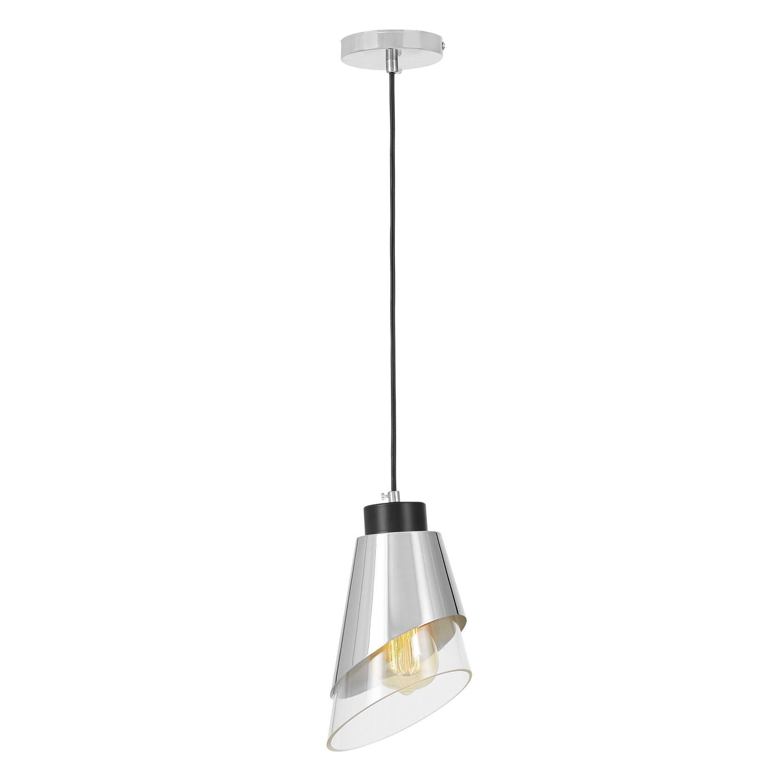 LAMPA WISZĄCA NOWOCZESNA CHROMOWANA FABRO W1