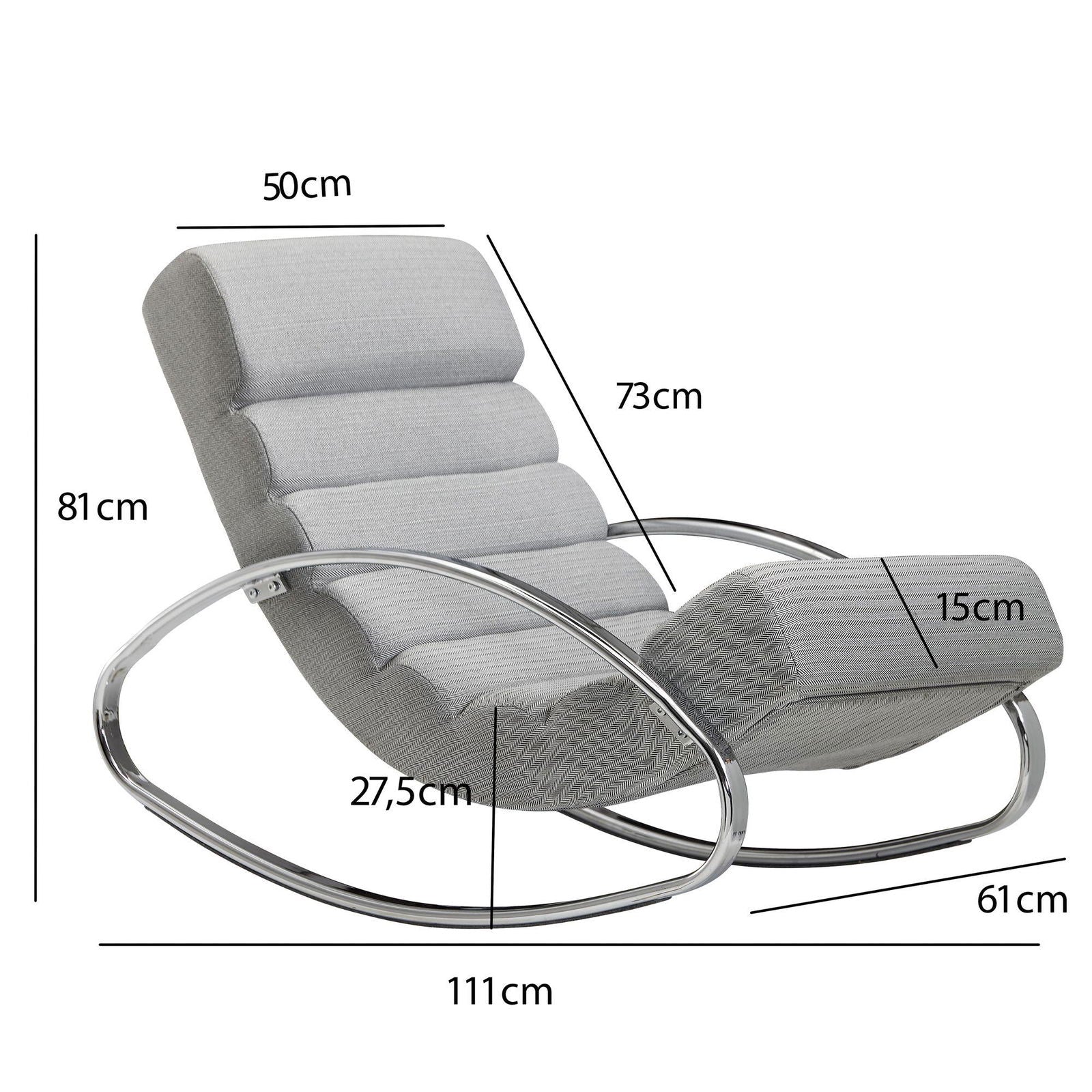 Leżanka Relax Lounger szary Wohnling / WL6.222