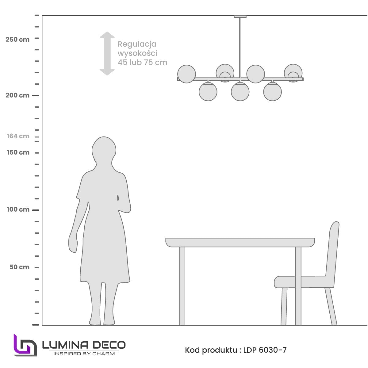 NOWOCZESNA LAMPA WISZĄCA CHROMOWANA FREDICA W7