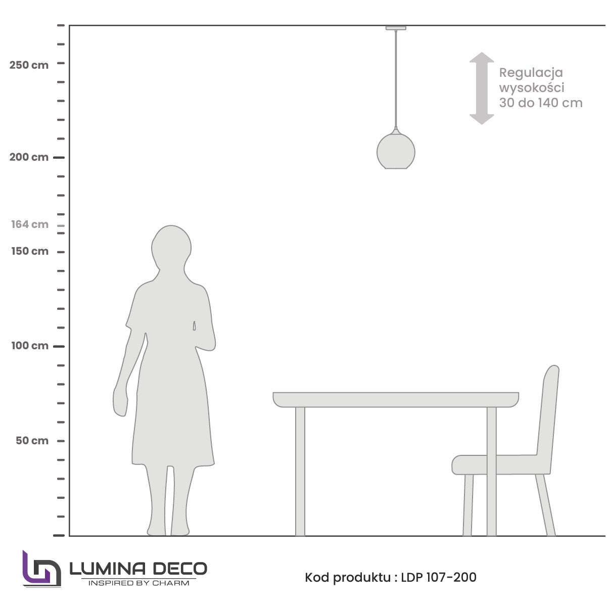 NOWOCZESNA LAMPA WISZĄCA CHROMOWANA LOBOS D20