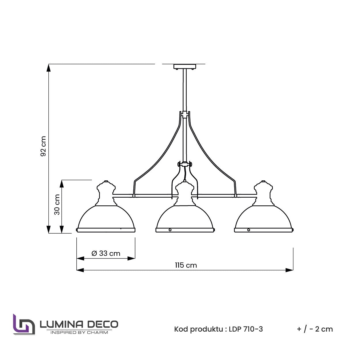 NOWOCZESNA LAMPA WISZĄCA INDUSTRIALNA CZARNA ETTORE W3