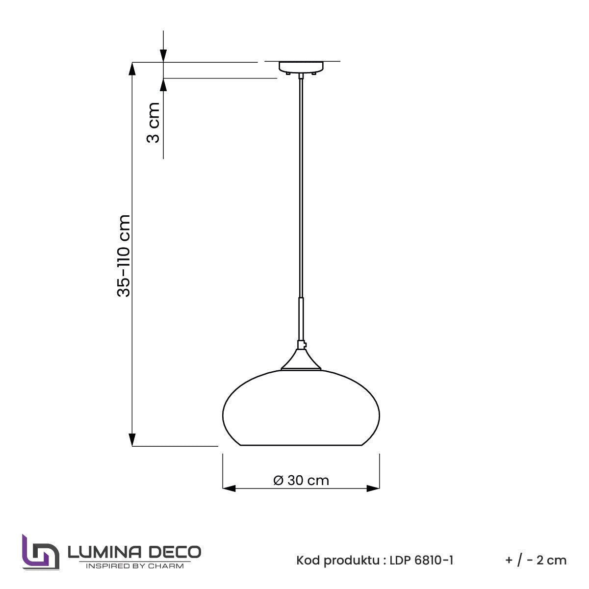 NOWOCZESNA LAMPA WISZĄCA SKANDYNAWSKA BROSSO D30 CLEAR