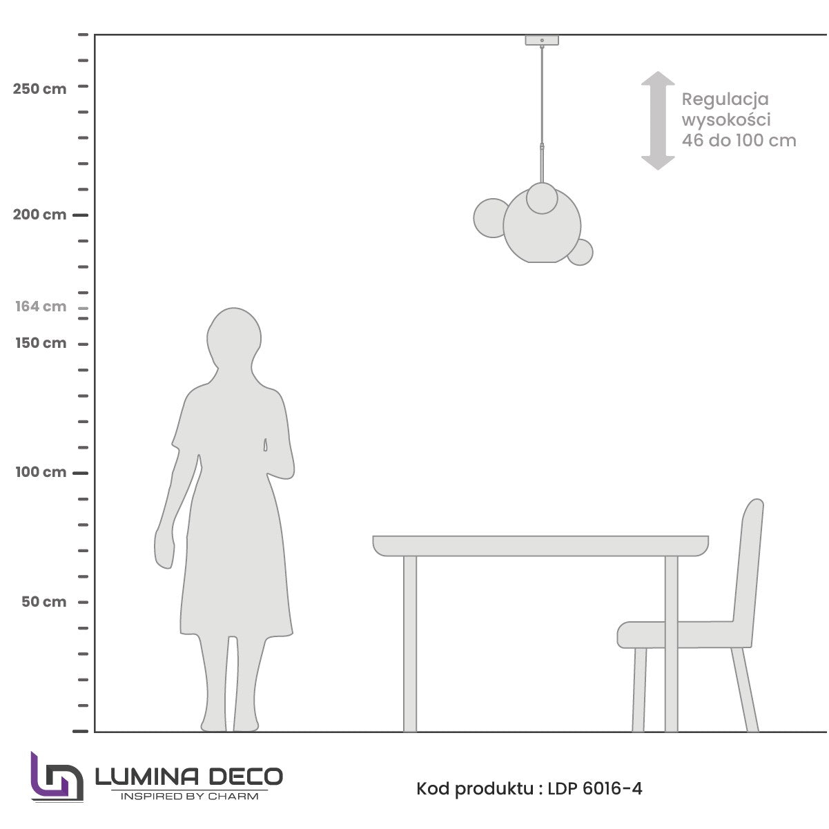 NOWOCZESNA LAMPA WISZĄCA ZŁOTA NERONI W4