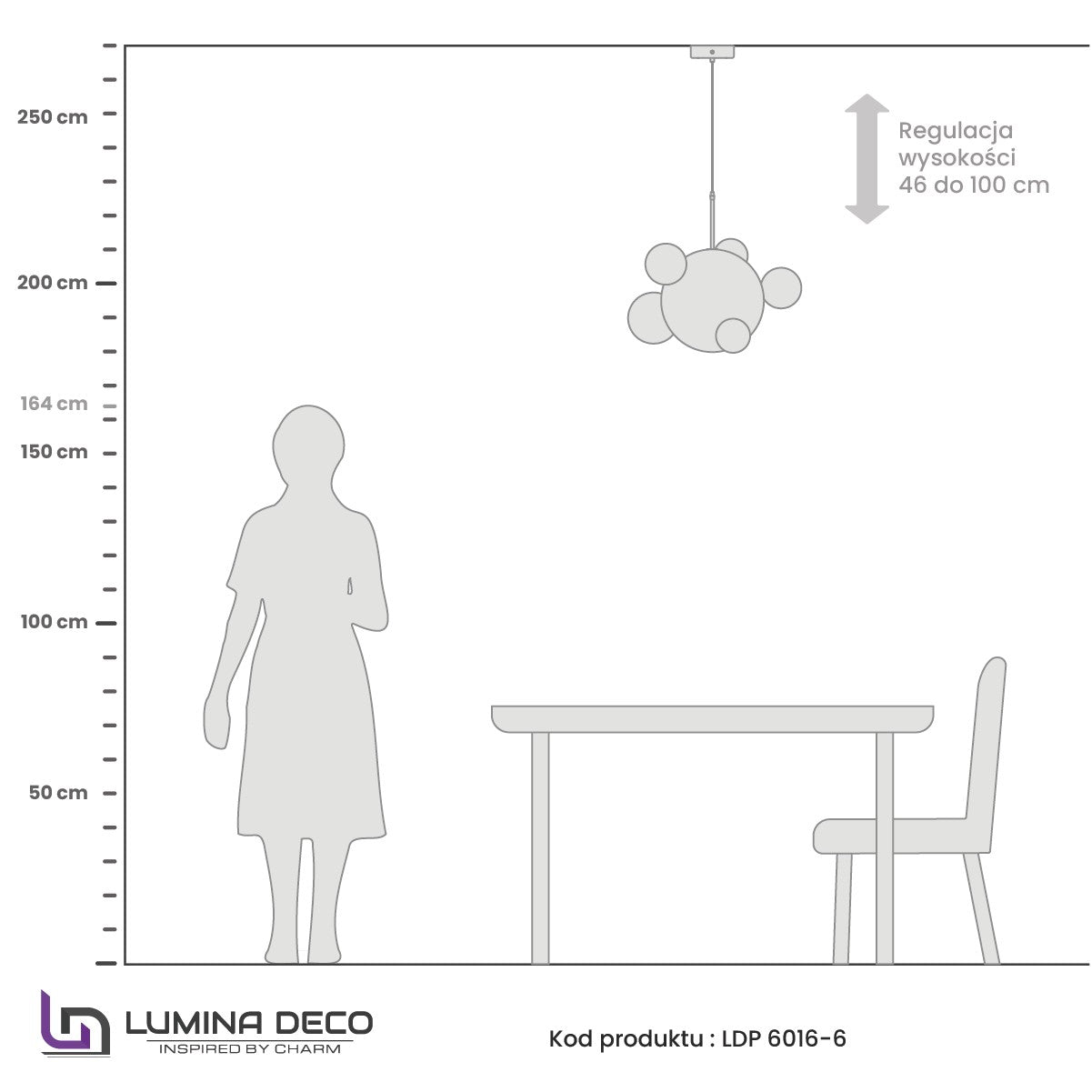 NOWOCZESNA LAMPA WISZĄCA ZŁOTA NERONI W6