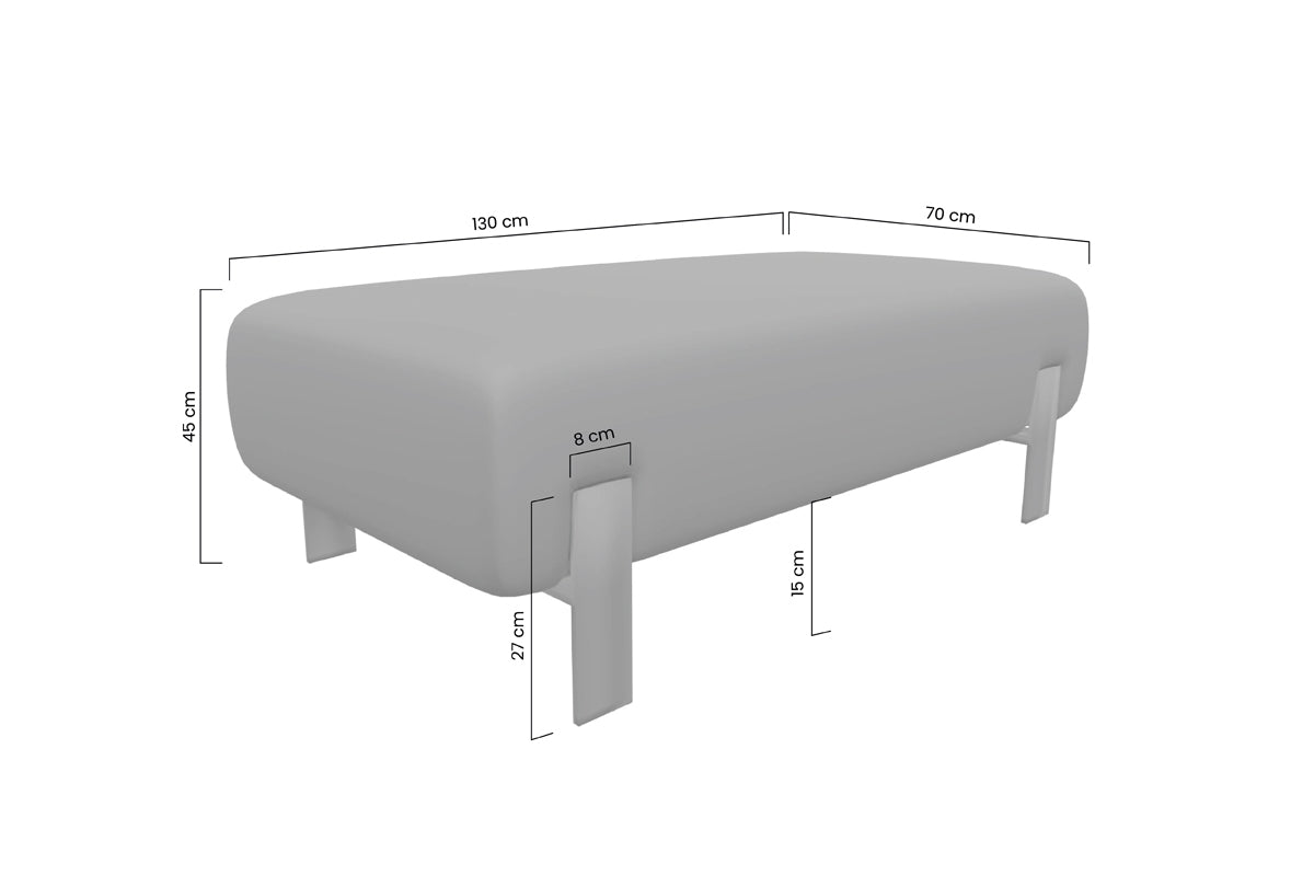 Pufa tapicerowana na metalowych nogach Verica XL