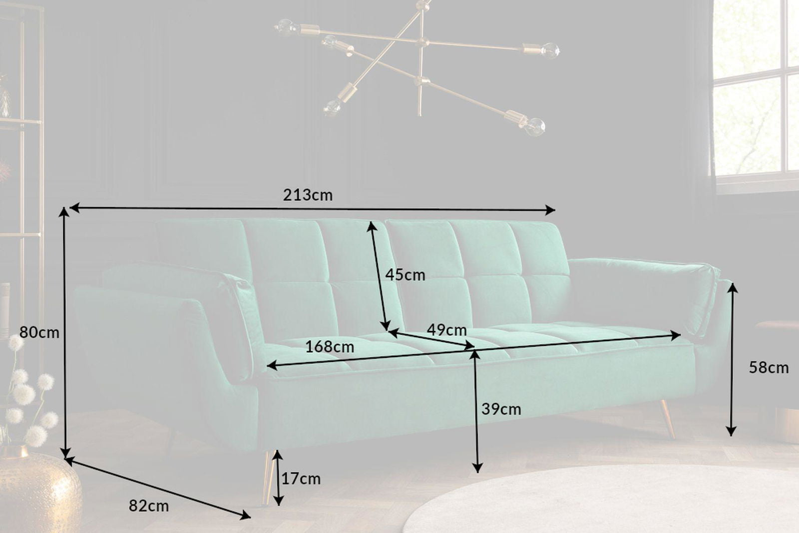 SOFA BONTIQUE SZMARAGDOWO ZIELONY AKSAMIT / 40566 / INVICTA INTERIOR