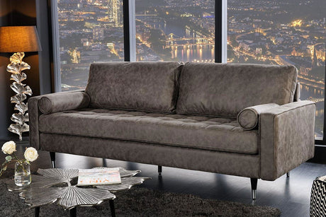 SOFA COZY VELVET SZARY MIKROFIBRA  / 42139 / INVICTA INTERIOR