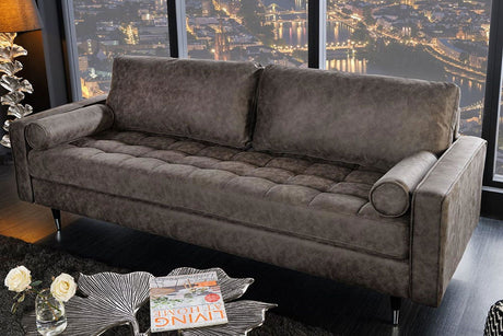 SOFA COZY VELVET SZARY MIKROFIBRA  / 42139 / INVICTA INTERIOR