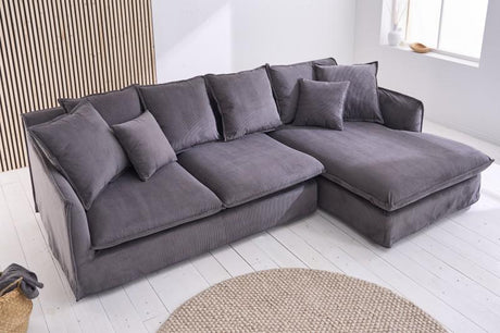 SOFA HEAVEN NAROŻNA SZARA 225 CM / 45445 / INVICTA INTEIOR