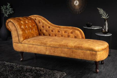 SZEZLONG CHESTERFIELD AKSAMIT  ŻÓŁTY 170 CM / 41252  / INVICTA INTERIOR