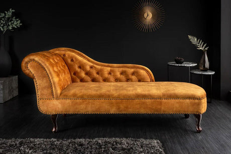 SZEZLONG CHESTERFIELD AKSAMIT  ŻÓŁTY 170 CM / 41252  / INVICTA INTERIOR