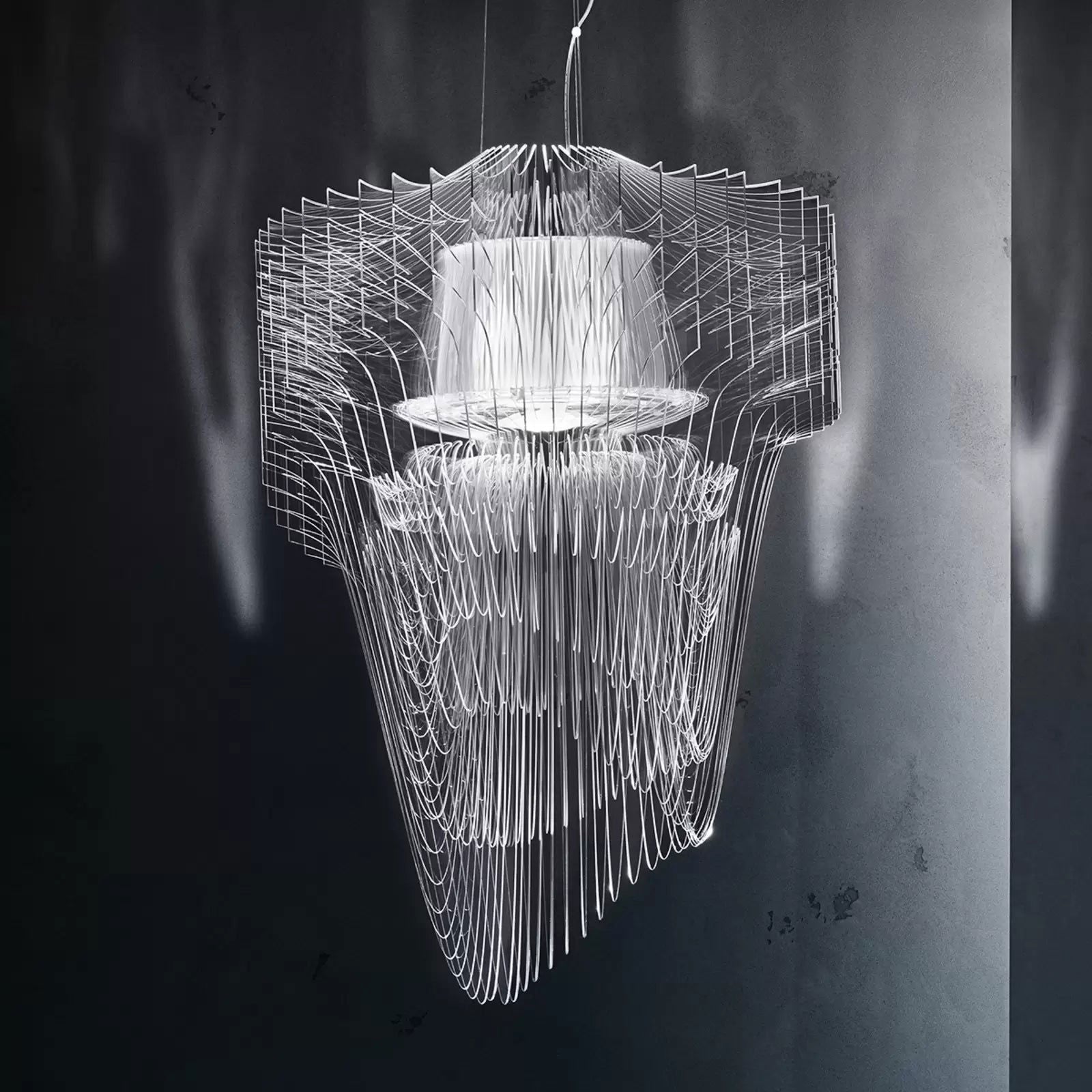 Slamp Aria S żyrandol, przezroczysty, 50 cm