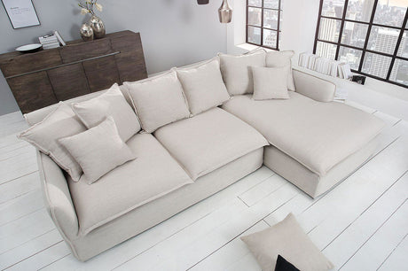 Sofa narożna Heaven len naturalny / 37599 / INVICTA INTERIOR