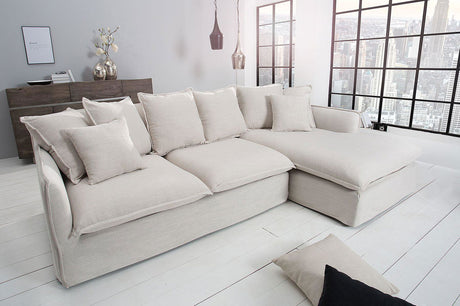 Sofa narożna Heaven len naturalny / 37599 / INVICTA INTERIOR