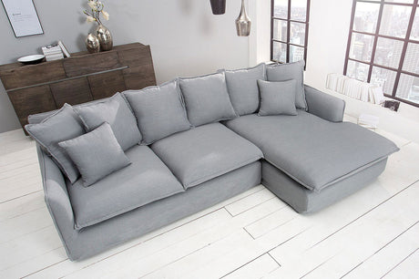 Sofa narożna Heaven lniana szara / 37647 / INVICTA INTERIOR