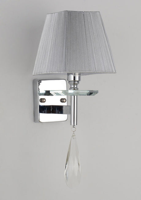 LAMPA ŚCIENNA KINKIET KLASYCZNY KRYSZTAŁOWY CHROMOWANY VALENTINA W1