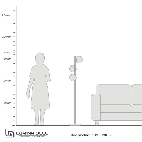 LAMPA STOJĄCA PODŁOGOWA CHROMOWANA FREDICA W3