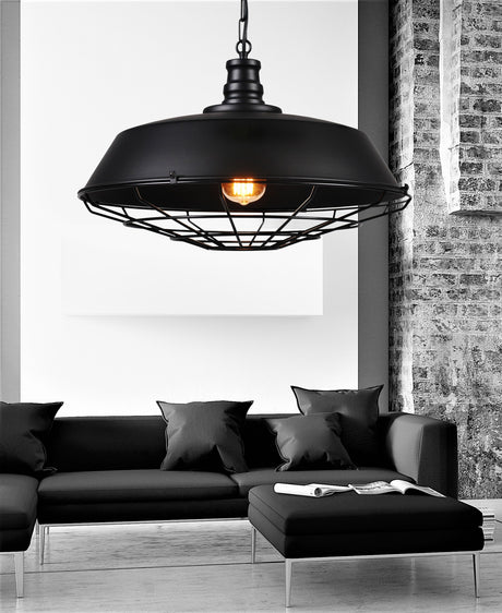 LAMPA WISZĄCA INDUSTRIALNA LOFT CZARNA ARIGIO D45