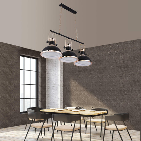 LAMPA WISZĄCA POTRÓJNA LOFT CZARNA BATORE W3