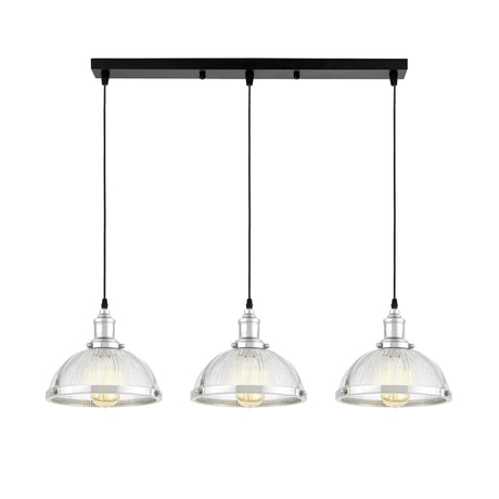 POTRÓJNA LAMPA WISZĄCA LOFT CHROMOWANA BRICO W3 PRO