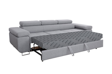 Sofa z funkcją spania Annabelle - jasnoszara plecionka Loft 19 Grey