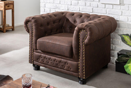 Fotel Chesterfield brązowy / 40654  / INVICTA INTERIOR