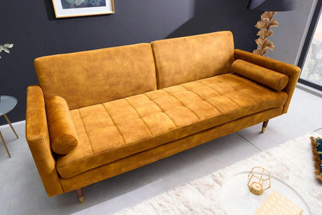 SOFA ROZKŁADANA COUTURE ŻÓŁTA / 42490 / INVICTA INTERIOR